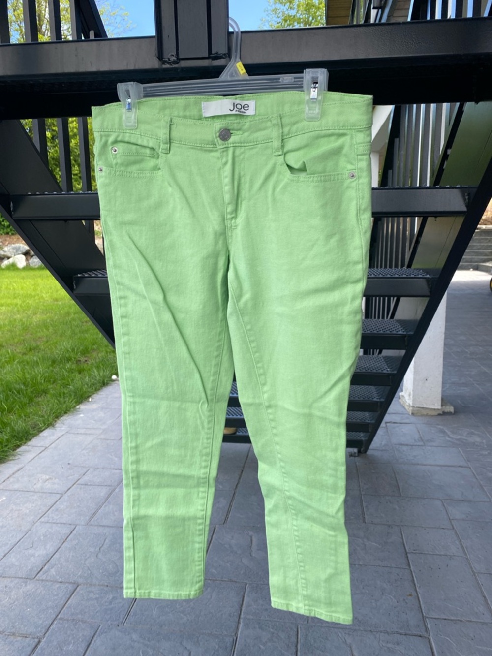 Lime Green Slim Fit Pants Size 8 | Bright Spring Summer | Dopamine Dressing - Picture 3 of 11